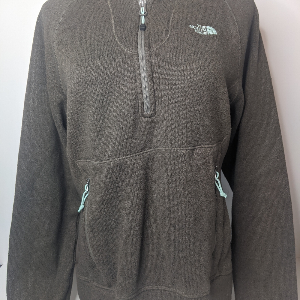 The North Face Brown Fleece Pullover W Hoodie. Size M